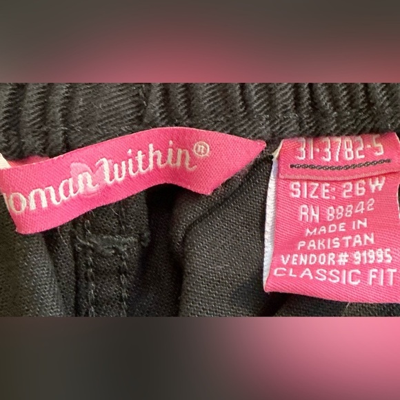 Woman Within Classic Fit  Black Denim Pants (NWOT) - Picture 8 of 8